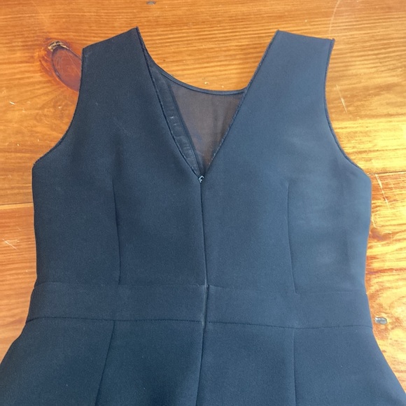 SANDRO 1 (US S) Classic Black Mini Dress Mesh V-Neck - Picture 4 of 11